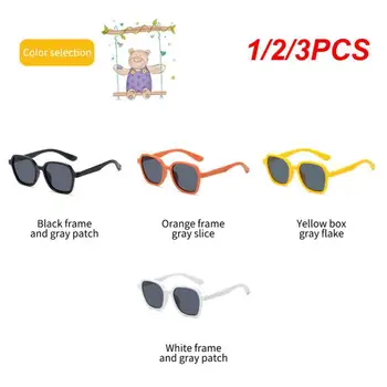 1/2 / 3ШТ Детские солнцезащитные очки Uv385 Износостойкие очки в полной оправе Винтажные Однотонные Прозрачные и яркие Аксессуары для одежды в стиле ретро