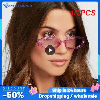 1 /2ШТ Ретро Солнцезащитные очки для женщин в маленькой овальной оправе Солнцезащитные очки модных оттенков Поляризованные очки Солнцезащитные очки UV400