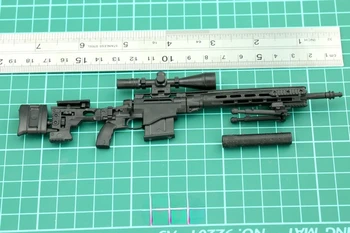 1/6-я мини-головоломка MSR Снайперская винтовка, пластиковые солдатики, оружейные аксессуары, черная модель для 12-дюймовой игрушки-фигурки