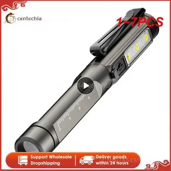 1-7 шт. Источник света из алюминиевого сплава, водонепроницаемый светодиодный фонарик с USB-зарядкой, мощный перезаряжаемый фонарик-ручка для