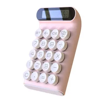 1 комплект Современный офисный калькулятор Округлая текстура Мягкая подушка для ног Калькулятор зеленой оси Круглая Ретро клавиатура Калькулятор