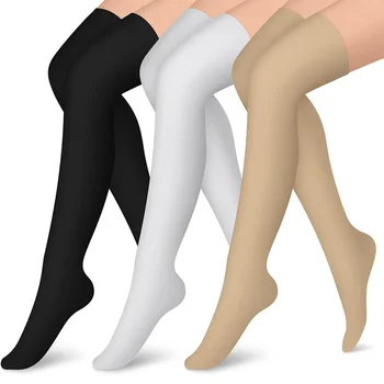 1 пара компрессионных носков выше колена, женские и мужские эластичные чулки до бедра для бега, велоспорта, занятий спортом, путешествий, ухода за больными