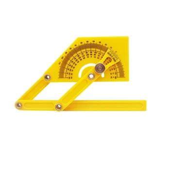 1 шт. Желтый инструмент-шаблон, угловой транспортир, шкала инструмента, линейка на 180 градусов, складная, легко переносимая Измерительные принадлежности