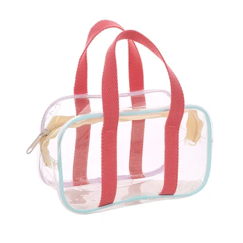 1 шт. Женская прозрачная летняя пляжная сумка в корейском стиле, водонепроницаемая Большая дорожная сумка на молнии, женская сумка для стирки туалетных принадлежностей, сумочка