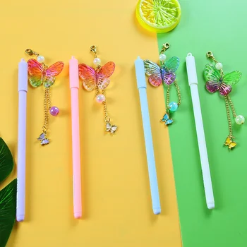 1 шт. креативный кулон в виде бабочки Каваи, набор гелевых ручек, школьные принадлежности для детей, офисные аксессуары