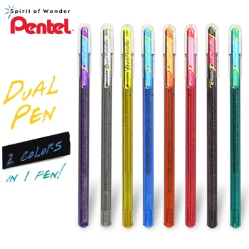 1 шт. перламутровая ручка для карри цвета PENTEL K110, цвет металла 1,0 мм, напишите два цвета одним штрихом, 8 цветов по желанию