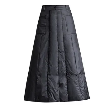 1 шт. Пуховая юбка трехмерного пошива, Обтягивающий эластичный дизайн, уменьшающий рост, Широкий подол, Зимние принадлежности для активного отдыха