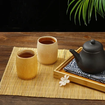 1 шт. Чайные чашки из натурального бамбука, китайская деревянная чашка для воды для чая, пива, кофе, сока, кружка для питья, Деревянная чашка ручной работы