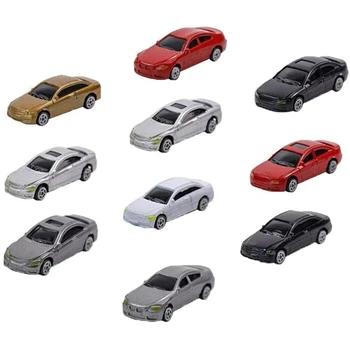10 упаковок 1/87 Мини-модели автомобилей, раскрашенные модели автомобилей, Декорации для поезда, Макет поезда, набор моделей