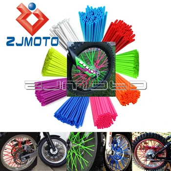 10-цветный Универсальный чехол для кожи со спицами на ободе колеса Enduro Off Road для Honda Yamaha Kawasaki Motocross Dirtbike, обертывания и кожухи