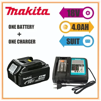 100% Оригинальная Аккумуляторная Батарея для Электроинструментов Makita 18V 4.0Ah со Светодиодной Литий-ионной Заменой LXT BL1860B BL1860 BL1850