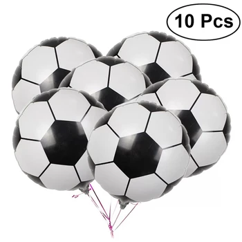 10шт Вечерние футбольные шары из фольги 18-дюймовый алюминиевый футбольный мяч из металлического майлара для украшения дня рождения мальчиков и девочек