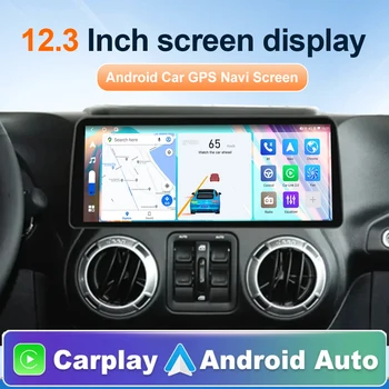 12,3-дюймовый Экран Android 13 Auto Carplay Автомобильный Радиоприемник Для Jeep Wrangler 3 JK 2010-2018 Мультимедийный Видеоплеер Навигация GPS