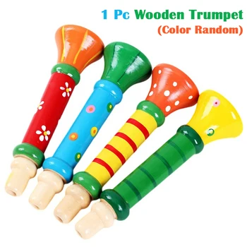 13x3,5x1,5 см Деревянная Труба Пикколо Флейта Маленькие Колонки Детский Музыкальный Инструмент Обучающая Игрушка Безопасная Нетоксичная Труба Пикколо