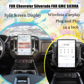 14,4-Дюймовый Экран Tesla Android 11 Плеер Головное Устройство Для Chevroler Silverado 2013-2019 Для GMC SIERRA 2014-2020 GPS-Радиоприемник