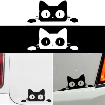 14 см * 6,2 СМ Забавная виниловая наклейка с изображением кота-сюрприза для ноутбука для автомобиля / грузовика