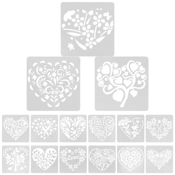 15 листов уникального трафарета для настенной росписи с рисунком в виде сердца Шаблоны для рисования на стенах своими руками Трафарет ручной работы