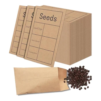 150 упаковок конвертов для хранения семян, маленькие бумажные конверты для семян, самозаклеивающиеся крафт-пакеты для семян размером 2,3X3,5 дюйма