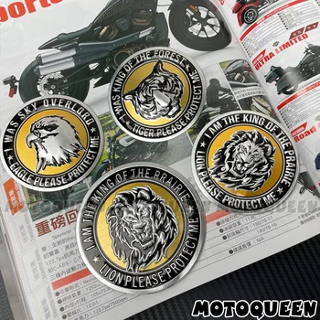 1X 3D Эмблема Логотип Накладка Бака Масляная Крышка Купол Крыла Капот Двигателя Винтажный Мотоцикл Алюминиевая Наклейка Наклейки Для Tiger Eagle Lion