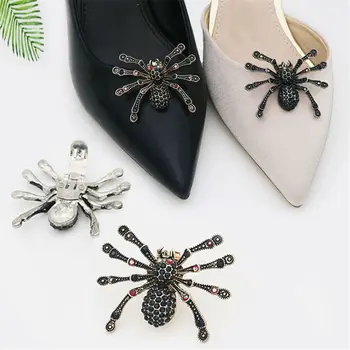 1шт Женские стразы Lady Spider, хрустальный зажим для обуви на высоком каблуке, подвески, украшения для обуви, очаровательная пряжка