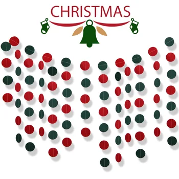 2 м Красно-зеленый Рождественский Круглый бумажный баннер, Рождественские Подвесные подвески, Украшения С Новым Годом 2024, Веселые Рождественские Украшения