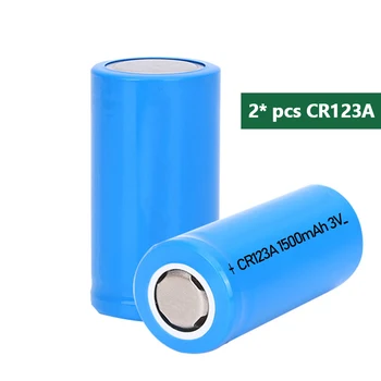 2 шт литиевых батареек CR123A емкостью 1500 мАч