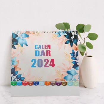 2 шт Настольный календарь на 2024 год, раскладной столик, настольные небольшие офисные украшения для