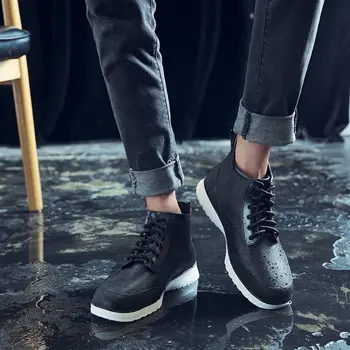 2023 Мужские непромокаемые ботинки на шнуровке, новые водонепроницаемые рабочие ботинки для влюбленных, уличные нескользящие водонепроницаемые ботинки для воды, модные непромокаемые ботинки для пары на платформе по щиколотку.