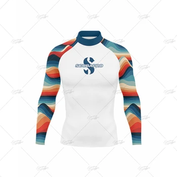 2023 Мужской купальник с длинным рукавом, рубашка для бега в стиле ретро с цветочным принтом, футболка для защиты от сыпи, одежда для серфинга, дайвинга, Пляжная одежда