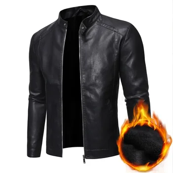 2023 Новое кожаное пальто для мужчин молодежное корейское издание Slim Fit Повседневная мужская кожаная куртка мотоциклетное пальто