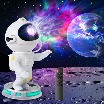 2023 Новый проектор Astronaut Galaxy USB Starry project Home Remote Night Light с возможностью регулировки на 360 градусов