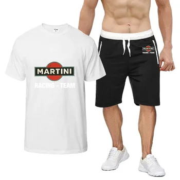 2024 Новый Martini Racing С принтом, Летняя Мужская футболка в стиле Хип-хоп, Harajuku, Высококачественные хлопковые Шорты с коротким рукавом, Костюм, Спортивная одежда
