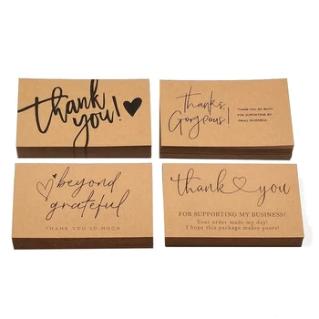 240 шт изысканных благодарственных открыток из крафт-бумаги для малого бизнеса, подарочных открыток для оформления подарков