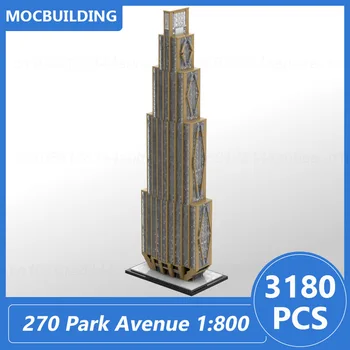 270 Парк-Авеню Масштаб 1:800 JPMorgan Chase Building Нью-Йорк Модель Moc Строительные Блоки Diy Сборка Кирпичей Игрушки Подарки 3180ШТ