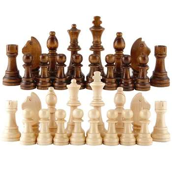 32шт Деревянных шахматных фигур В комплекте с шахматными фигурами Международный шахматный набор шахматных фигур Развлекательные аксессуары