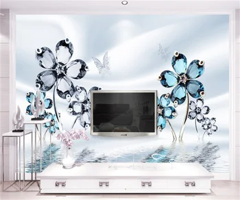 3D красивые роскошные украшения из водяного цветка, бижутерия, ТВ-фон, обои, европейское и американское украшение дома, настенная роспись на заказ