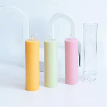 3D Форма для ароматических свечей цилиндрической формы, форма для подсвечника, Универсальная форма для украшения торта круглой формы для изготовления цветочного мыла