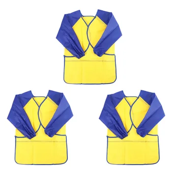 3X Детский водонепроницаемый игровой фартук для малышей, художественный халат с 3 вместительными карманами (краски и кисти в комплект не входят)