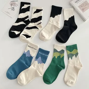 4 пары носков AB, уличные носки в японском стиле, женские детские спортивные носки в полоску для хип-хопа, скейтборда, носки средней длины