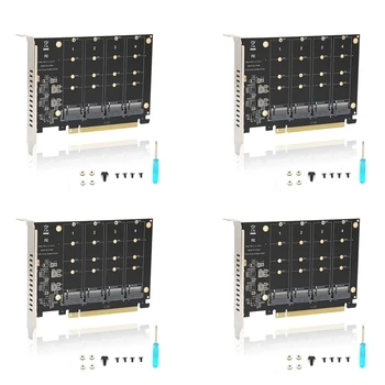 4x4портовый M.2 Nvme SSD-накопитель с ключом PCIE X16M для преобразования жесткого диска в считыватель Карт расширения, скорость передачи данных 4x32 Гбит/с (PH44)