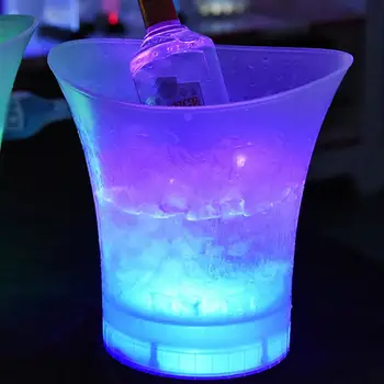 5-литровое ведерко для льда 4-цветное водонепроницаемое Бар Ночной клуб с подсветкой Ведерко для шампанского Виски пива Ночная вечеринка Вино Охладитель для шампанского и пива