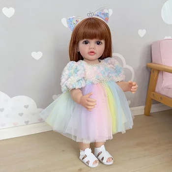 55 см Полное Силиконовое Тело Возрожденная Кукла для Маленьких Девочек Принцесса Бетти Такая Же, Как на картинке для Девочек Детские Подарки Juguetes Para Niños