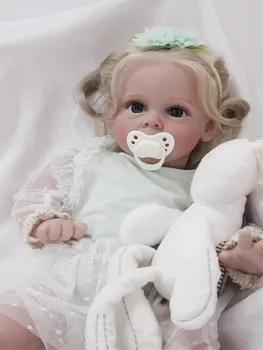 55 см Силиконовая кукла-Реборн в мягком тканевом чехле/Унисекс / Реалистичная кукла/Настоящая Вена/Живые/Подарки для малышей
