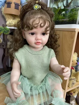 55 см Уже Готовая Кукла Бетти Бебе Кукла Реборн Силиконовая Девочка-принцесса С Маленькими Волнистыми Волосами, 3D Нарисованные Вены бебе