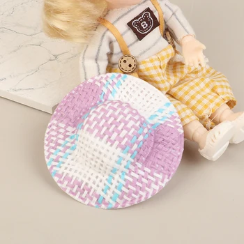 5шт 1/12 Кукольный домик, миниатюрные плетеные соломенные шляпы, Кукольный домик, Шляпа ручной работы, украшение для кукольного дома, игрушка для одевания куклы