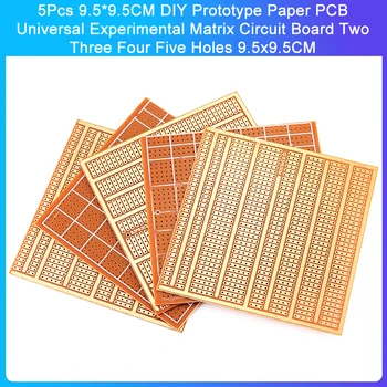 5ШТ 9,5*9,5 СМ DIY Прототип Бумажной Печатной платы Универсальная Экспериментальная Матричная печатная плата Два Три Четыре Пять Отверстий 9.5x9.5СМ