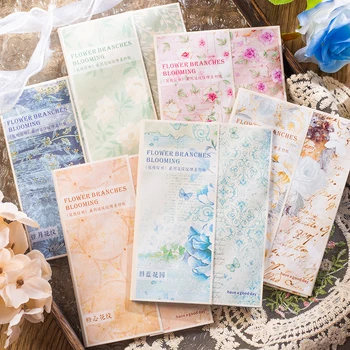 6 упаковок / ЛОТ Цветочные ветки серии blooming, ретро креативное украшение, бумажный блокнот 