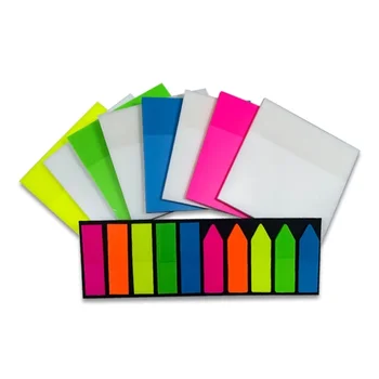 600 шт. прозрачных листов бумаги для заметок, красочных вкладок, цветных стикеров, самозатвердевающих листов бумаги для заметок для календаря-планировщика