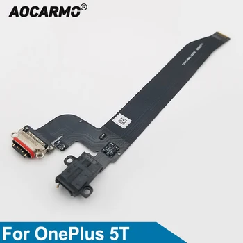 Aocarmo Type-C USB Зарядное Устройство Док-Станция Порт Зарядки Разъем С Аудиоразъемом Для Гарнитуры Гибкий Кабель Для OnePlus 5T A5010