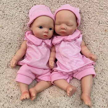 Attyi 11-дюймовые куклы Reborn Baby из твердого силикона для всего тела, расписанные вручную, мягкие на ощупь Куклы для новорожденных девочек, которые можно стирать